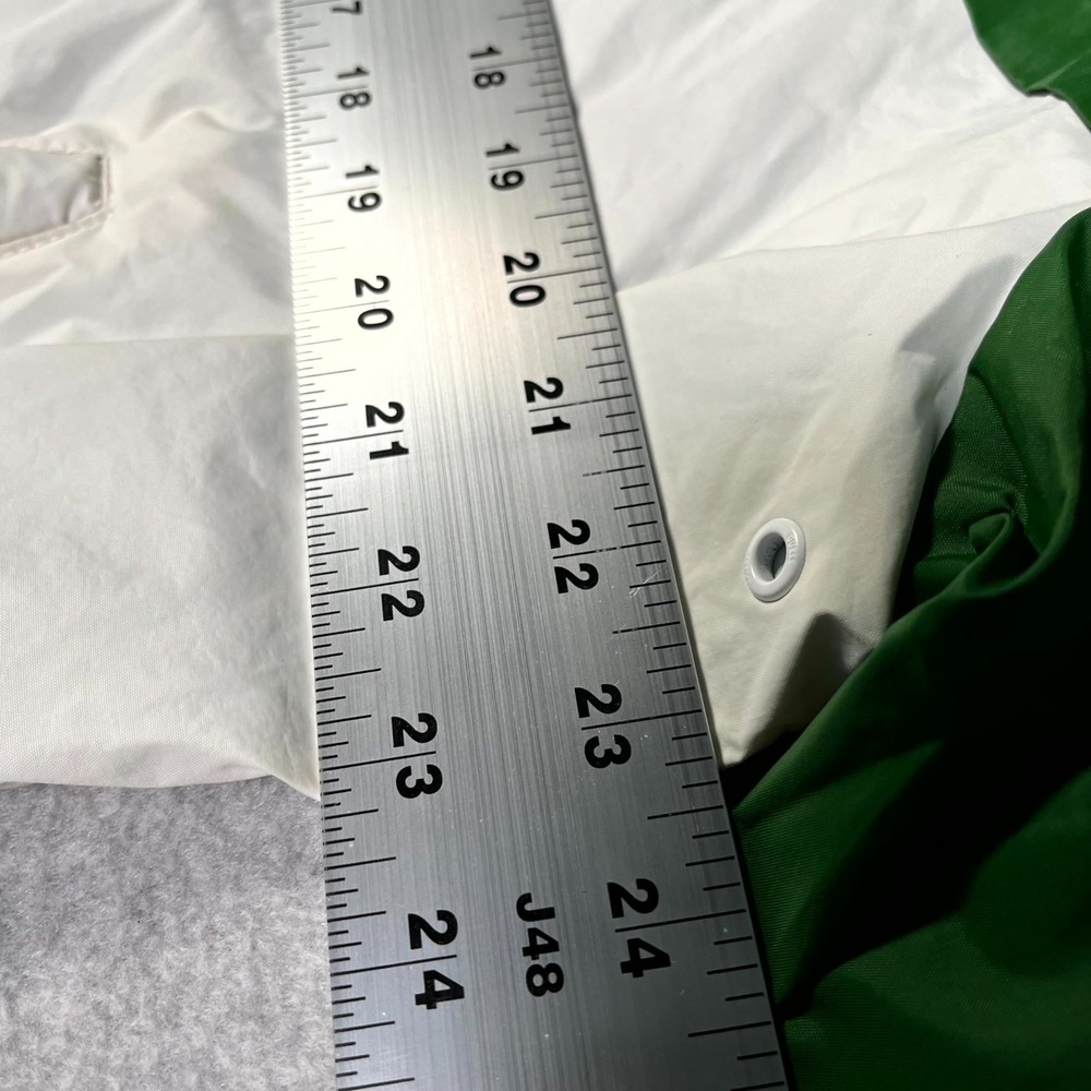GUESS Windbreaker Jacket Womens XL Green White Colorblock Hooded Waterproof - Picture 3 of 6